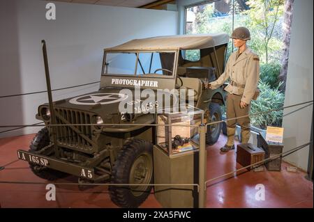 Une Jeep Willys MB d'un photographe de la seconde Guerre mondiale en Normandie Banque D'Images