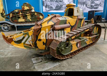 Char Renault FT Tank au Musée des véhicules blindés à Saumur, France Banque D'Images