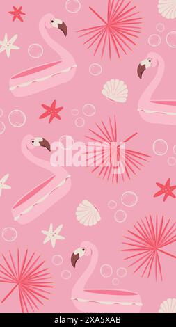 Illustration rose Flamingo Banque D'Images