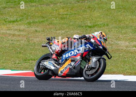 3 juin 2024 ; Autodromo Internazionale del Mugello, Scarperia e San Piero, Florence, Italie ; Journée des essais MotoGP italiens 2024 ; Luca Marini sur sa moto Repsol Honda Team Banque D'Images