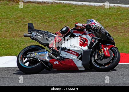 3 juin 2024 ; Autodromo Internazionale del Mugello, Scarperia e San Piero, Florence, Italie ; Journée des essais MotoGP italiens 2024 ; Takaaki Nakagami sur sa moto LCR Honda Banque D'Images