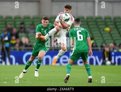 L'Irlandais Robbie Brady en action lors d'un match amical international au stade Aviva de Dublin. Date de la photo : mardi 4 juin 2024. Banque D'Images