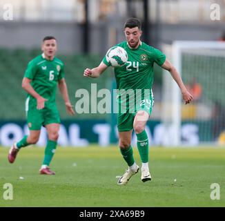 Aviva Stadium, Dublin, Irlande. 4 juin 2024. International Football Friendly, la République d'Irlande contre la Hongrie ; Finn Azaz d'Irlande sur le ballon crédit : action plus Sports/Alamy Live News Banque D'Images