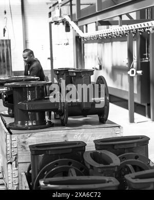 Une usine industrielle de fabrication et d'assemblage de vannes à Johannesburg, en Afrique du Sud Banque D'Images