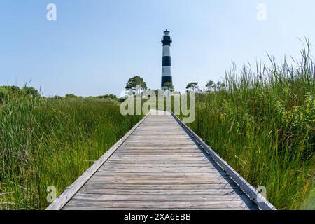 Le phare de Bodie Island à Nags Head, Caroline du Nord, États-Unis Banque D'Images