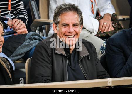 Paris, France. 04 juin 2024. Ben STILLER lors de la dixième journée de Roland-Garros 2024, Open de France 2024, tournoi de tennis du Grand Chelem au stade Roland-Garros le 04 juin 2024 à Paris. Crédit : DPPI Media/Alamy Live News Banque D'Images