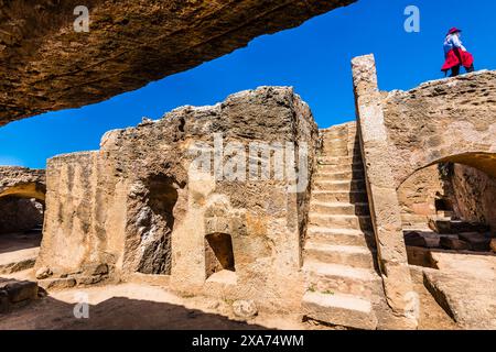 Site archéologique, tombes des Rois, Paphos, district de Paphos, République de Chypre Banque D'Images