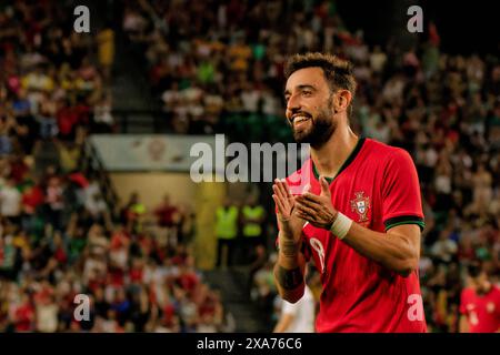 Lisbonne, Portugal. 04 juin 2024. Lisbonne, Portugal, 04 juin 2024 : Bruno Fernandes (8 Portugal) célèbre son but lors du match amical international entre le Portugal et la Finlande à l'Estadio Jose Alvalade à Lisbonne, Portugal. (Pedro Porru/SPP) crédit : SPP Sport Press photo. /Alamy Live News Banque D'Images