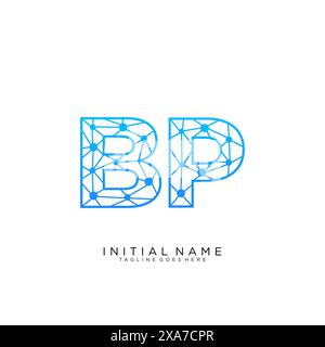 Modèle de conception d'icône de logo BP Tech Illustration de Vecteur