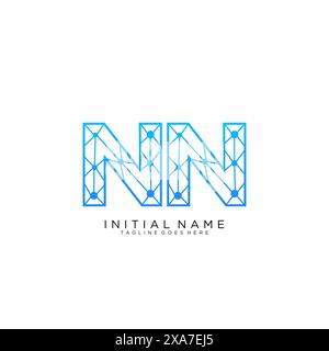 Modèle de conception d'icône de logo NN Tech Illustration de Vecteur