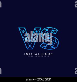 VS modèle de conception d'icône de logo Tech Illustration de Vecteur