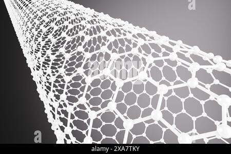 Nanotubes de carbone, nanotechnologie, rendu 3D. illustration 3d. Banque D'Images