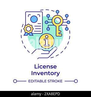 Icône de concept multicolore d'inventaire des licences Illustration de Vecteur