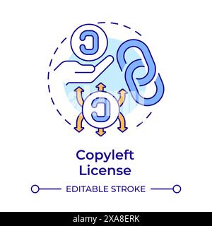 Icône de concept de licence copyleft multicolore Illustration de Vecteur