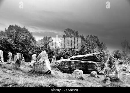 La pierre à bascule sur Coedpenmaen Common était un lieu de réunion public à Pontypridd des chartistes aux druides, également le Dr William Price s'est adressé au public Banque D'Images