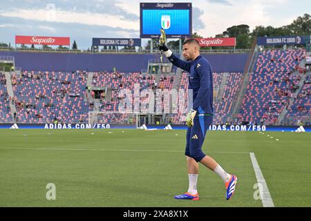 Bologne, Italie. 04 juin 2024. Stadio Renato Dall'Ara, Bologne, Italie - Guglielmo Vicario pendant le match amical de football, Italie vs Turkiye, 4 juin 2024 (photo par Roberto Ramaccia/Sipa USA) crédit : Sipa USA/Alamy Live News Banque D'Images