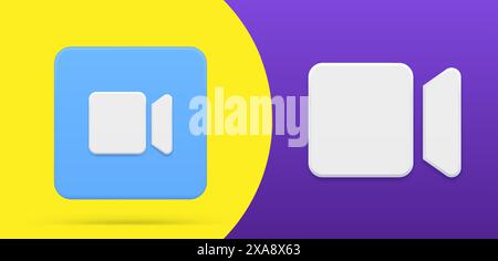 Caméra vidéo photo simple logo bouton vue latérale 3d illustration vectorielle. Appareil numérique moderne pour vidéaste et photographe professionnel occupatipatio Illustration de Vecteur