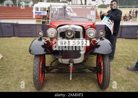 1934 Austin voiture avec moteur 7 ch et 4 cylindres. Inde WBB 5992. Banque D'Images