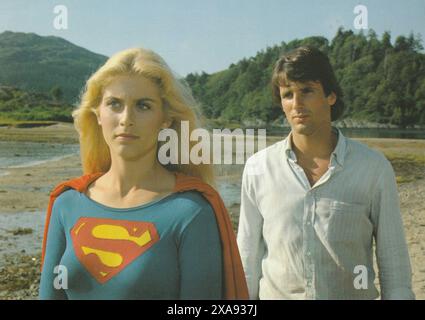 Supergirl (Tri-Star, 1984). Aventure. Avec Faye Dunaway, Helen Slater, Peter O'Toole, Hart Bochner, Peter Cook, Mia Farrow, Marc McClure, Brenda V. Banque D'Images