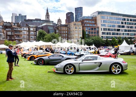 Porsche Carrera GT 2006 au concours de Londres 2024 à l'Honourable Artillery Company dans la ville de Londres au Royaume-Uni Banque D'Images