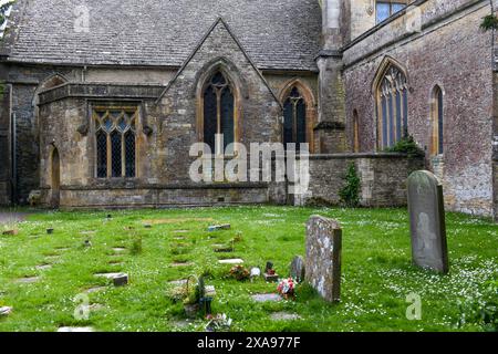 Vue à l'église de Stow sur le Wold en Angleterre Banque D'Images