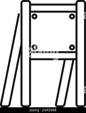 Conception simple d'un chevalet d'art en attente d'un chef-d'œuvre Illustration de Vecteur