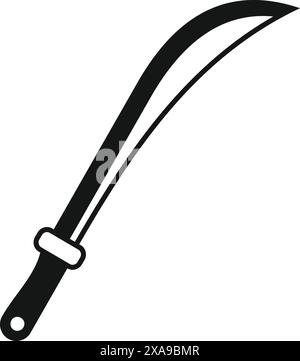 Icône simple représentant une machette, évoquant des thèmes de survie, d'aventure et d'exploration Illustration de Vecteur