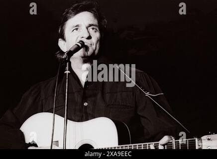 JOHNNY CASH artiste country et wester américain en tournée en Suède et Stockholm Banque D'Images