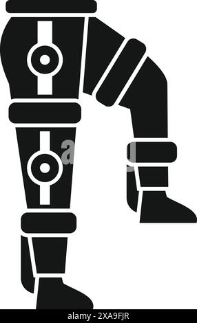 L'avenir de la robotique et de la technologie, la bionique de l'exosquelette pour améliorer la force humaine, la mobilité et le soutien Illustration de Vecteur