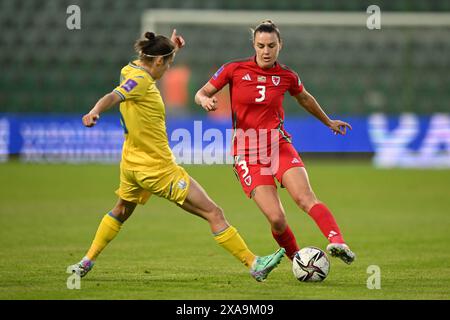 POZNAN, POLOGNE - 04 JUIN 2024 : Gemma Evans du pays de Galles lors du match de qualification de la Ligue B de l'UEFA Women's Euro 2025 entre les femmes ukrainiennes et les femmes du pays de Galles au Stadion Miejski W Grodzisku en Pologne le 4 juin 2024. (Photo par Ashley Crowden/FAW) Banque D'Images