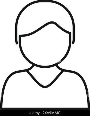 Simple dessin au trait d'une personne portant une chemise à col, parfait pour représenter un étudiant, un employé, ou toute personne dans un cadre professionnel Illustration de Vecteur