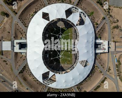 Buenos Aires, Argentine, 22 février 2023 : vue aérienne du stade Diego Armando Maradona Único, également connu sous le nom de stade Ciudad de la Plata Banque D'Images