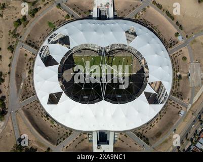 Buenos Aires, Argentine, 22 février 2023 : vue aérienne du stade Diego Armando Maradona Único, également connu sous le nom de stade Ciudad de la Plata Banque D'Images