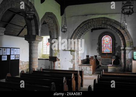 Église Saint-Jean-Baptiste à Edlingham construite par les Normands au XIIe siècle, Northumberland, Angleterre, Royaume-Uni Banque D'Images