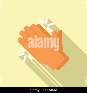 Applaudissez des mains exprimant vos félicitations et votre appréciation pour une performance réussie. Illustration vectorielle de mains applaudissantes dans un design plat, isolé sur un fond orange Illustration de Vecteur