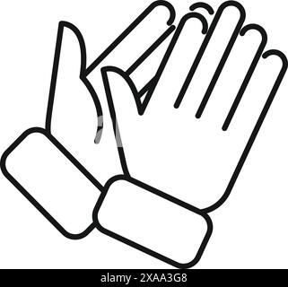 Dessin simple de deux mains applaudissant, montrant de l'appréciation ou des applaudissements Illustration de Vecteur