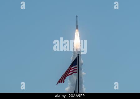 Vol d'essai en vol du Boeing Starliner Banque D'Images