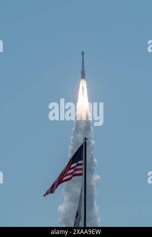 Vol d'essai en vol du Boeing Starliner Banque D'Images