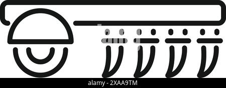 Illustration vectorielle d'une icône d'art au trait représentant un support de crochet de viande commun dans les boucheries Illustration de Vecteur