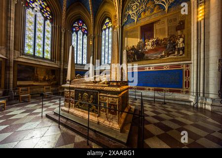 Tombe du roi Gustav Vasa (1496-1560) et de deux de ses trois épouses dans la cathédrale d'Uppsala. Domtrapphuset, Uppsala, Suède Banque D'Images
