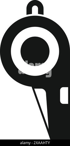 Illustration vectorielle simplifiée d'un sifflet dans un design noir et blanc audacieux Illustration de Vecteur
