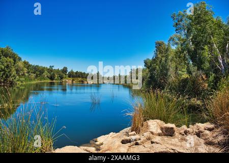 La rivière Maitland près de Karratha, l'une des rares rivières permanentes de la région sèche de Pilbara, en Australie occidentale Banque D'Images