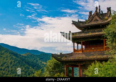 Le complexe du monastère de Wudai Shan (Mont Wutai), site du patrimoine mondial de l'UNESCO, Shanxi, Chine, Asie Banque D'Images