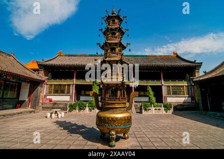 Le complexe du monastère de Wudai Shan (Mont Wutai), site du patrimoine mondial de l'UNESCO, Shanxi, Chine, Asie Banque D'Images