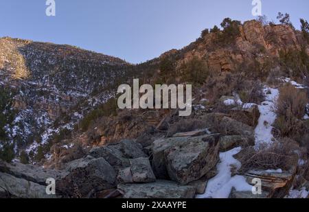 Les falaises de Waldron Canyon, au sud-ouest de Hermit Canyon en hiver, Grand Canyon, Arizona, États-Unis d'Amérique, Amérique du Nord Banque D'Images