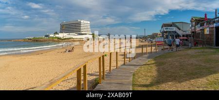 Vue de l'hôtel et du bar de plage à Central Beach dans la baie de Plettenberg, Plettenberg, Garden route, Western Cape Province, Afrique du Sud, Afrique Banque D'Images