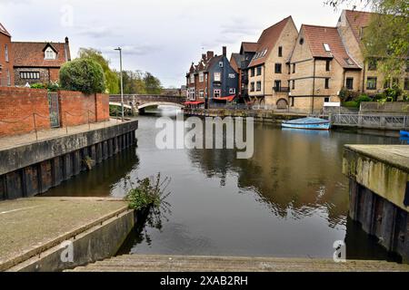 river wensum centre norwich norfolk angleterre Banque D'Images