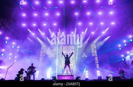 Solvesborg, Suède, 5 juin 2024 FIVE FINGER DEATH PUNCH (US) se produit au Sweden Rock Festival Credit : PEO Mšller/Alamy Live News Banque D'Images