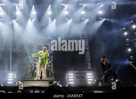 Solvesborg, Suède, 5 juin 2024 FIVE FINGER DEATH PUNCH (US) se produit au Sweden Rock Festival Credit : PEO Mšller/Alamy Live News Banque D'Images