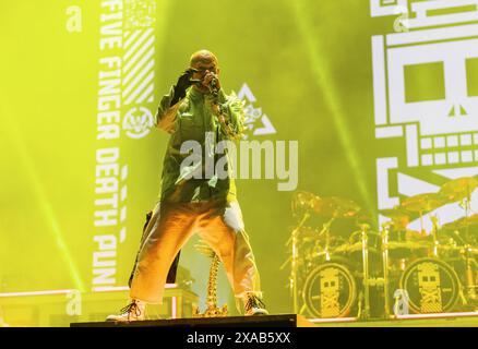 Solvesborg, Suède, 5 juin 2024 FIVE FINGER DEATH PUNCH (US) se produit au Sweden Rock Festival Credit : PEO Mšller/Alamy Live News Banque D'Images